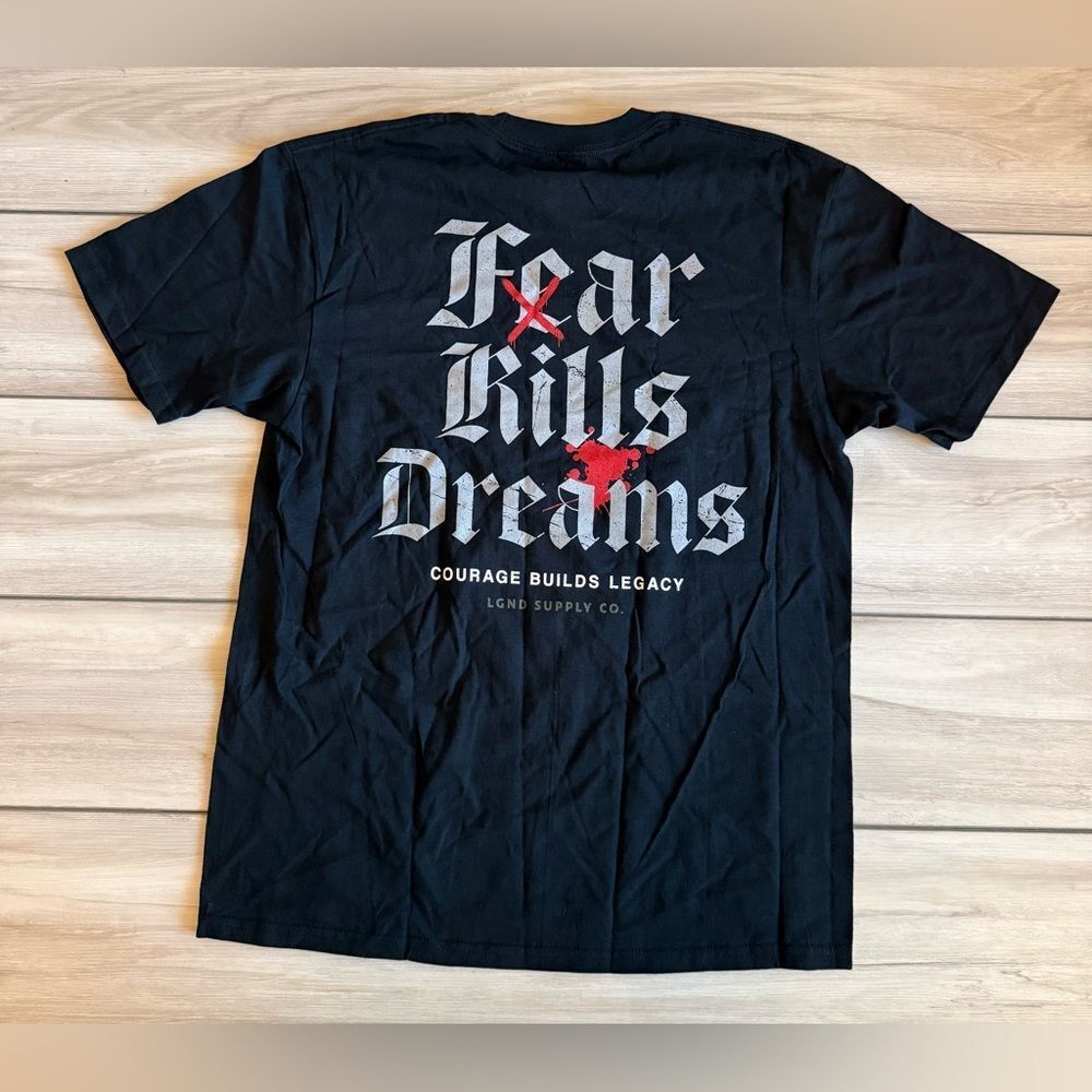 LGND Supply Co Fear Kills Dreams T-Shirt Black Large NWT